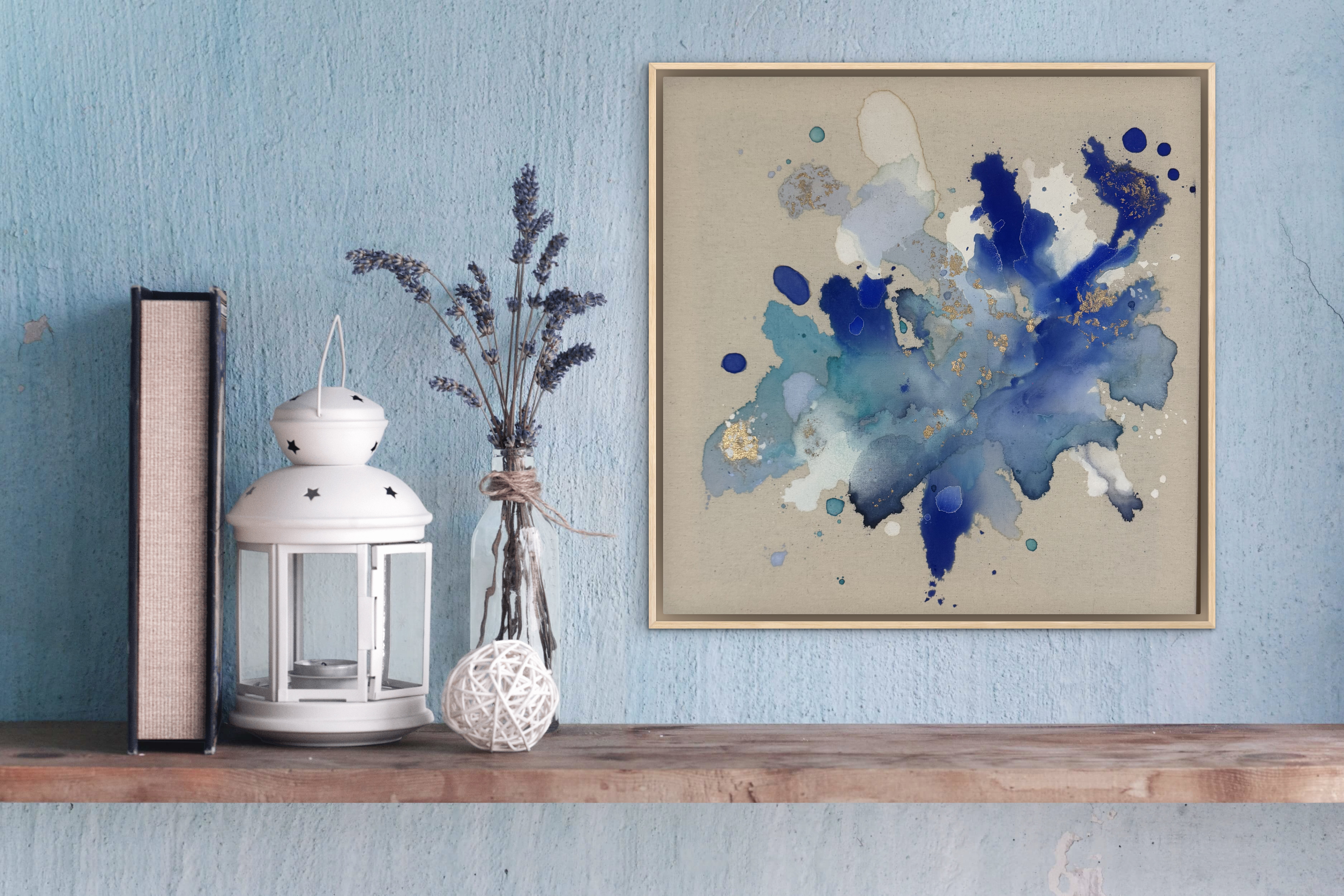 Seidenblume, 2025, Acryl und Gold auf roher Baumwollleinwand, Ansicht 5